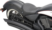Drag Specialties Black Diamond Stitch Low-Profile Solo Seat for Various Victory Motorcycles