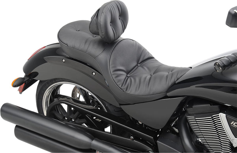 Drag Specialties Black Pillow-Style Low-Profile Touring Seat for Various Victory Motorcycles #0810-1607