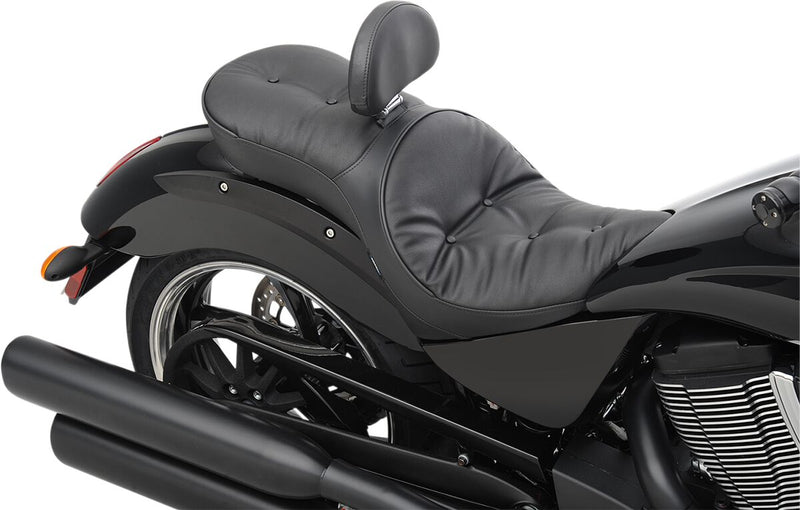 Drag Specialties Black Pillow-Style Low-Profile Touring Seat for Various Victory Motorcycles #0810-1607