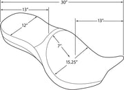 Drag Specialties Black Pillow-Style Low-Profile Touring Seat for Various Victory Motorcycles #0810-1607