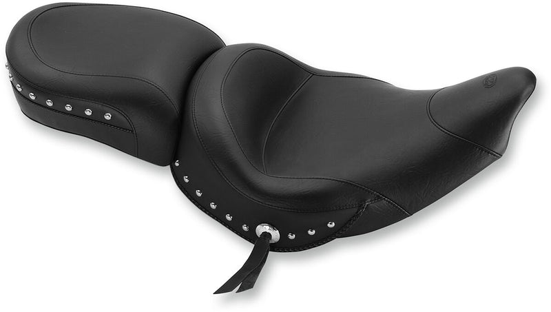 Mustang Seats Black Studded Wide Touring Solo Seat for Various Indian Motorcycles