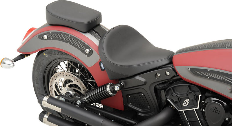 Drag Specialties Black Diamond Stitch Bobber-Style Rear Pillion Pad for 2015-2024 Indian Scout Motorcycles