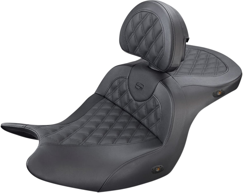 Saddlemen Roadsoft Lattice Stitch Heated Seat w/Drivers Backrest for 2018-2025 Honda Gold Wing Motorcycles