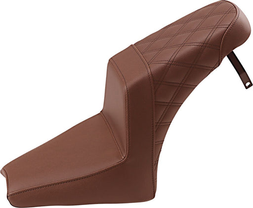Saddlemen Brown Step-Up Seat w/Lattice Stitch Passenger Seat for 2018-2024 Indian Scout Motorcycles