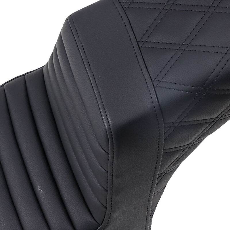 Saddlemen Black Rear Lattice Stitch Tuck N Roll Seat for 2018-2024 Indian Scout Motorcycles
