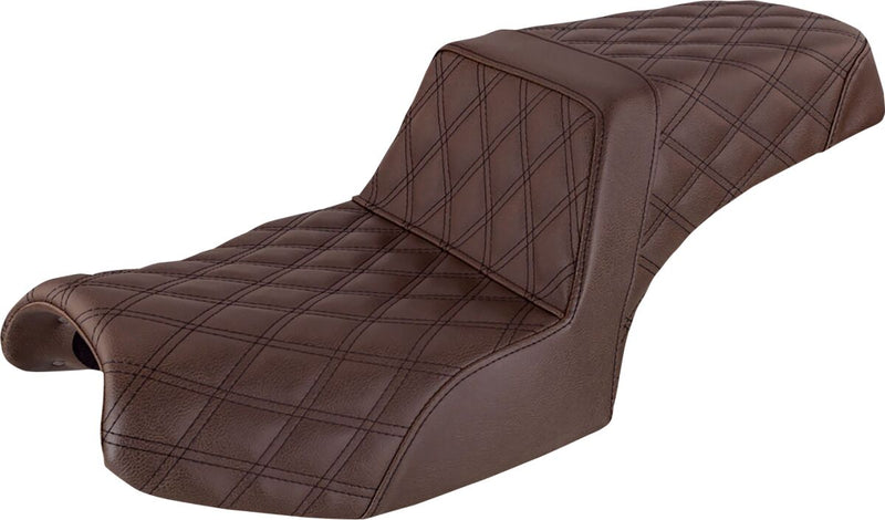 Saddlemen Brown Lattice Stitch Step-Up Seat for 2020-2026 Indian Challenger Motorcycles