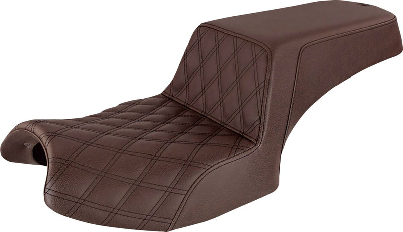 Saddlemen Brown Front-Lattice Stitch Step Up Seat for 2020-2026 Indian Challenger Motorcycles #I20-06-172BR