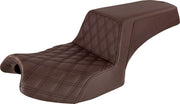 Saddlemen Brown Front-Lattice Stitch Step Up Seat for 2020-2026 Indian Challenger Motorcycles