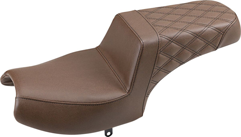 Saddlemen Brown Rear-Lattice Stitch Step Up Seat for 2020-2026 Indian Challenger Motorcycles