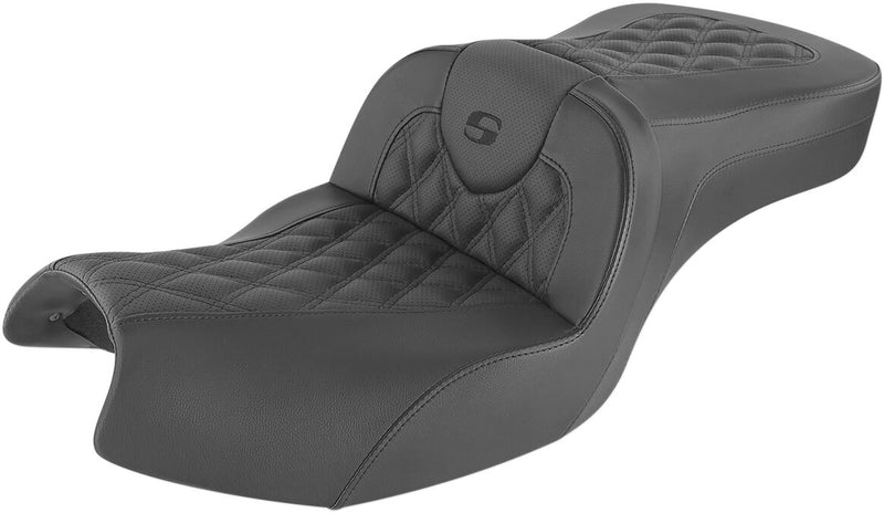 Saddlemen Black Lattice Stitch Road Sofa Seat w/o Backrest for 2020-2026 Indian Challenger and 2022-2026 Indian Pursuit Motorcycles #I20-06-182