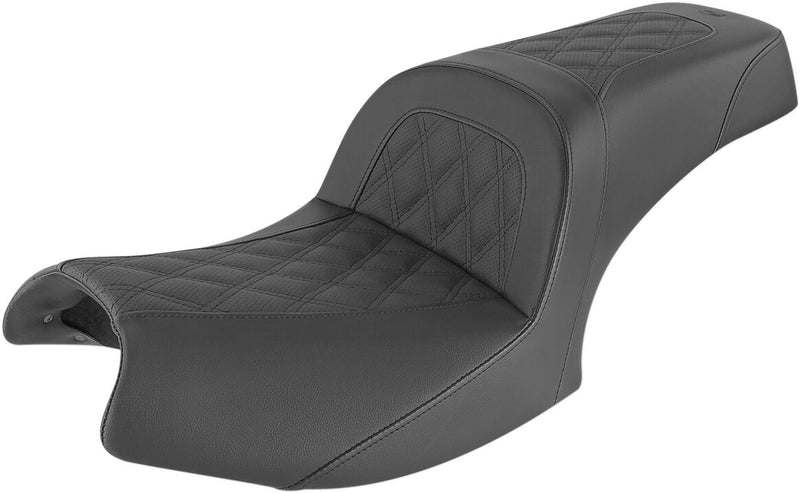 Saddlemen Black Slim Lattice Stitched Seat for 2020-2026 Indian Challenger Motorcycles