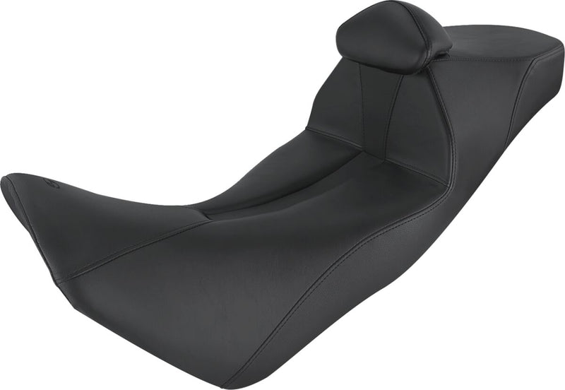 Saddlemen Black/Red Adventure Track Low Profile 2-Up Seat w/Lumbar Backrest for 2016-2019 Honda CRF1000L Africa Twin Motorcycles