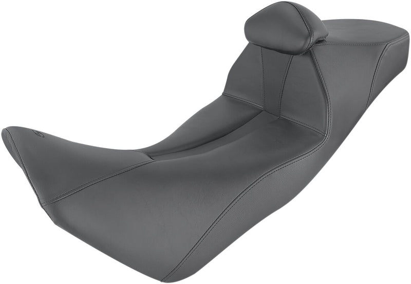 Saddlemen Black/Red Adventure Track Low Profile 2-Up Seat w/Lumbar Backrest for 2016-2019 Honda CRF1000L Africa Twin Motorcycles