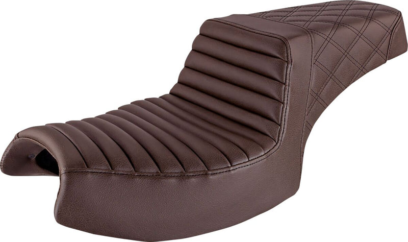 Saddlemen Brown Tuck and Roll Step-Up Seat for 2020-2026 Indian Challenger Motorcycles