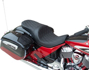 Drag Specialties Black Solar Forward Positioned Low Profile Double Diamond Seat for Various Indian Motorcycles