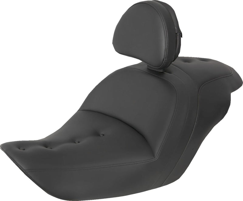 Saddlemen Black Roadsofa PT Seat w/Drivers Backrest for 2013-2017 Honda GL1800B2 Gold Wing F6B Deluxe and 2013-2016 Honda GL1800B Gold Wing F6B Motorcycles