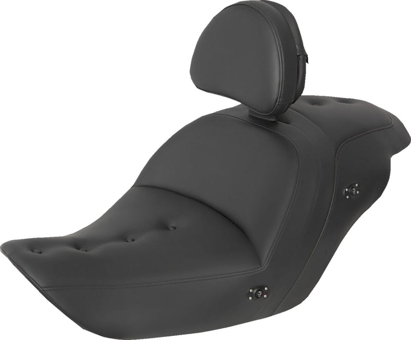 Saddlemen Black Heated Roadsofa PT Seat w/o Drivers Backrest for 2013-2016 Honda GL1800B Gold Wing F6B and 2013-2017 Honda GL1800B2 Gold Wing F6B Deluxe Motorcycles