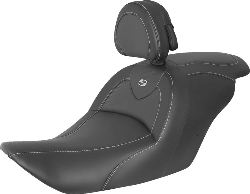 Saddlemen Roadsofa CF Seat w/Drivers Backrest for 2013-2017 Honda GL1800B2 Gold Wing F6B Deluxe and 2013-2016 Honda GL1800B Gold Wing F6B Motorcycles
