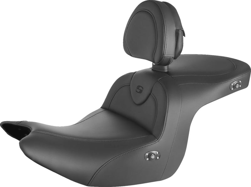 Saddlemen Black Heated Roadsofa Seat w/Drivers Backrest for 2018-2025 Honda Gold Wing Motorcycles