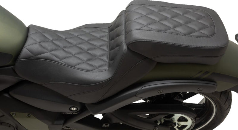 Mustang Squareback Passenger Seat for 2015-2026 KAWASAKI EN 650 Black Vinyl #76431