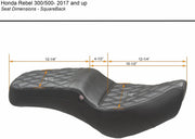 Mustang Squareback One-Piece Seat for 2017-2026 HONDA CMX Black Each