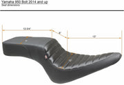 Mustang Squareback One-Piece Seat for 2014-2022 YAMAHA XVS 950 C Black Vinyl #75697