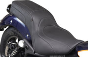 Mustang Squareback Seat for 2023-2025 ROYAL ENFIELD SUPER METEOR 650 ABS Black Grey 2-Up Seat One-Piece Vinyl #88600ST