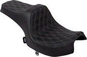 Drag Specialties Seats Predator III Seat for 2020-2025 INDIAN CHALLENGER Black Silver 2-Up Seat Vinyl