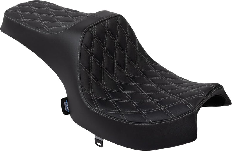 Drag Specialties Seats Predator III Seat for 2020-2025 INDIAN CHALLENGER Black Silver 2-Up Seat Vinyl