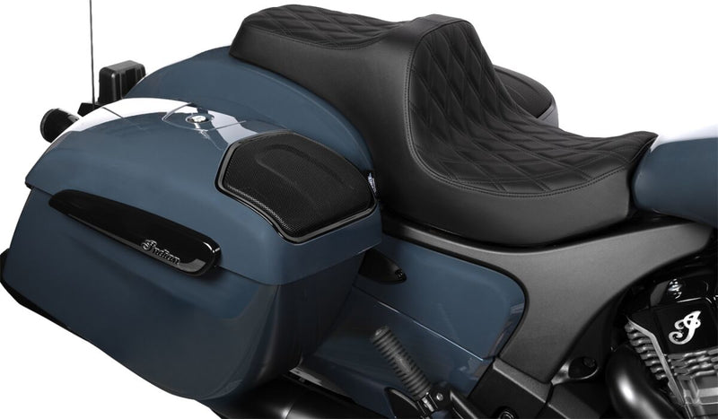 Drag Specialties Seats Predator III Seat for 2020-2025 INDIAN CHALLENGER Black 2-Up Seat Leather Vinyl Each