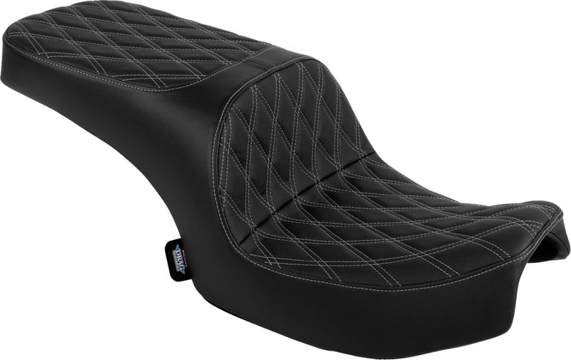 Drag Specialties Seats Freedom Touring Seat for 2020-2026 INDIAN Black Silver 2-Up Seat Vinyl
