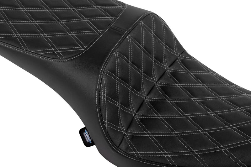 Drag Specialties Seats Freedom Touring Seat for 2020-2026 INDIAN Black Silver 2-Up Seat Vinyl Each