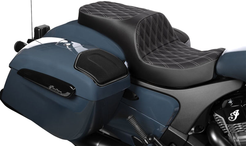 Drag Specialties Seats Freedom Touring Seat for 2020-2026 INDIAN Black Silver 2-Up Seat Vinyl #4722C