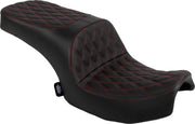 Drag Specialties Seats Freedom Touring Seat for 2020-2026 INDIAN Black Red 2-Up Seat Vinyl
