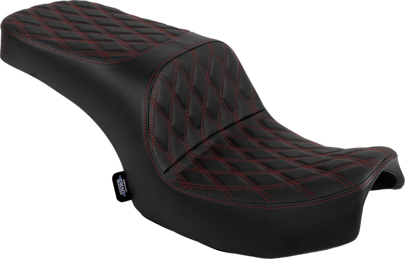 Drag Specialties Seats Freedom Touring Seat for 2020-2026 INDIAN Black Red 2-Up Seat Vinyl