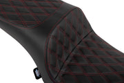 Drag Specialties Seats Freedom Touring Seat for 2020-2026 INDIAN Black Red 2-Up Seat Vinyl Each