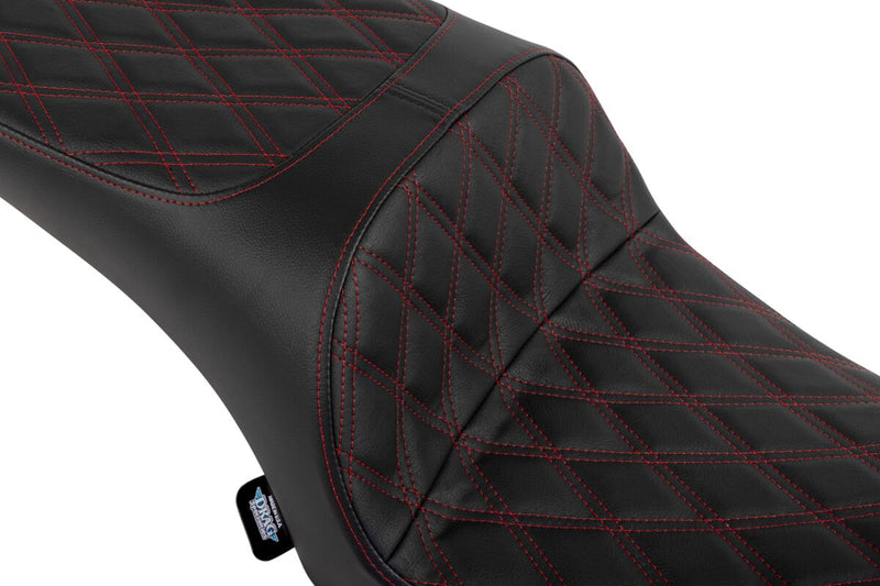 Drag Specialties Seats Freedom Touring Seat for 2020-2026 INDIAN Black Red 2-Up Seat Vinyl Each