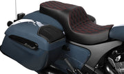 Drag Specialties Seats Freedom Touring Seat for 2020-2026 INDIAN Black Red 2-Up Seat Vinyl Each