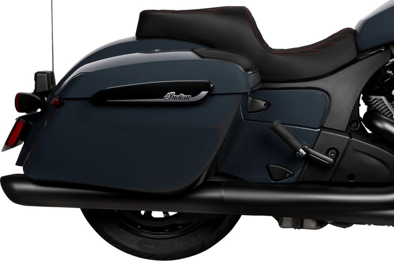 Drag Specialties Seats Freedom Touring Seat for 2020-2026 INDIAN Black Red 2-Up Seat Vinyl Each