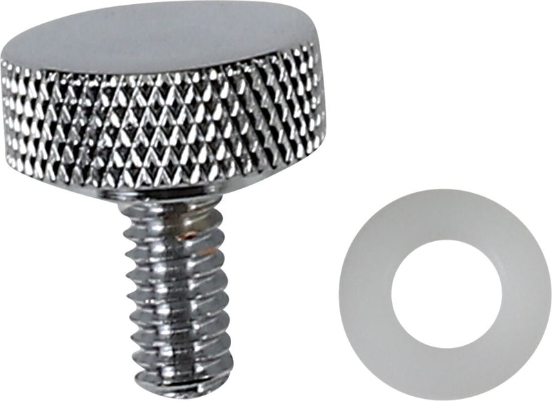 Drag Specialties Seat Knob Kit Chrome Silver Smooth Steel #370282