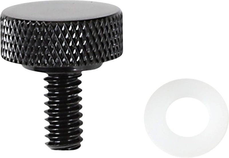 Drag Specialties Seat Knob Kit Black Smooth Steel #370283