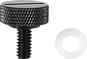 Drag Specialties Seat Knob Kit Black Slotted Steel #370298