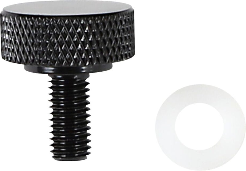 Drag Specialties Seat Knob Kit Black Smooth Steel #370281