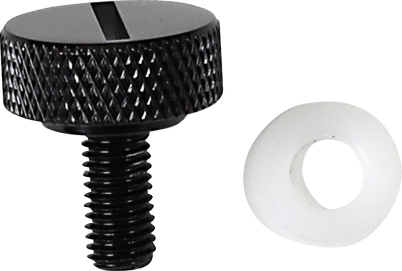 Drag Specialties Seat Knob Kit Black Slotted Steel #370296