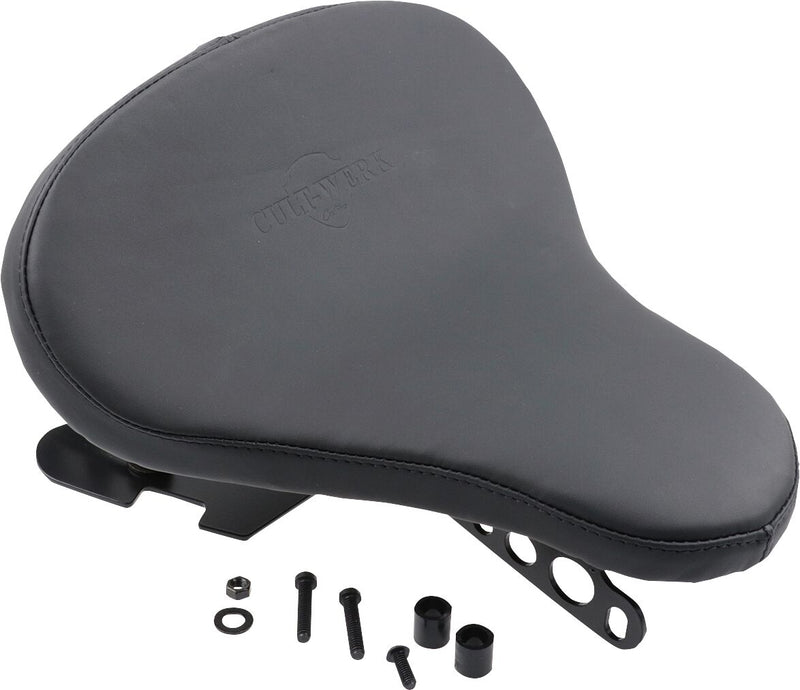Cult Werk Swing Saddle Old School for 1986-2022 Harley-Davidson Seat Black Solo Seat Leather