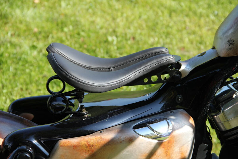 Cult Werk Swing Saddle Old School for 1986-2022 Harley-Davidson Seat Black Solo Seat Leather Each