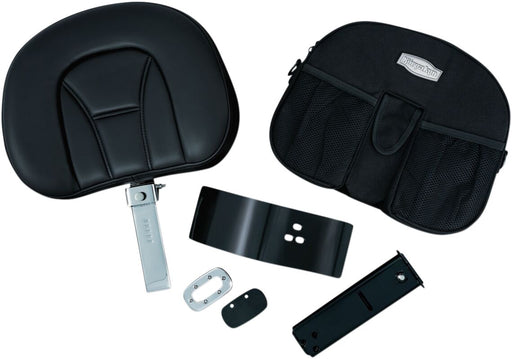 Kuryakyn Plug-N-Go Driver Backrest Black Extra Wide Synthetic Leather Kit