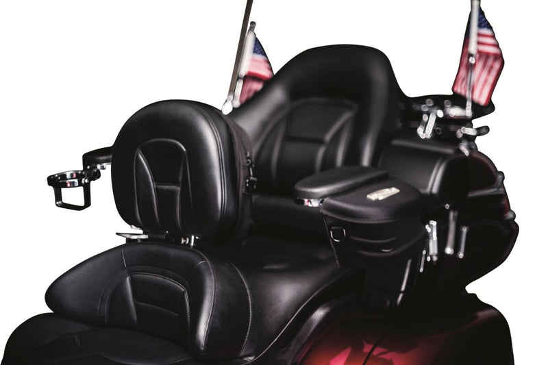Kuryakyn Plug-N-Go Driver Backrest Black Extra Wide Synthetic Leather Kit