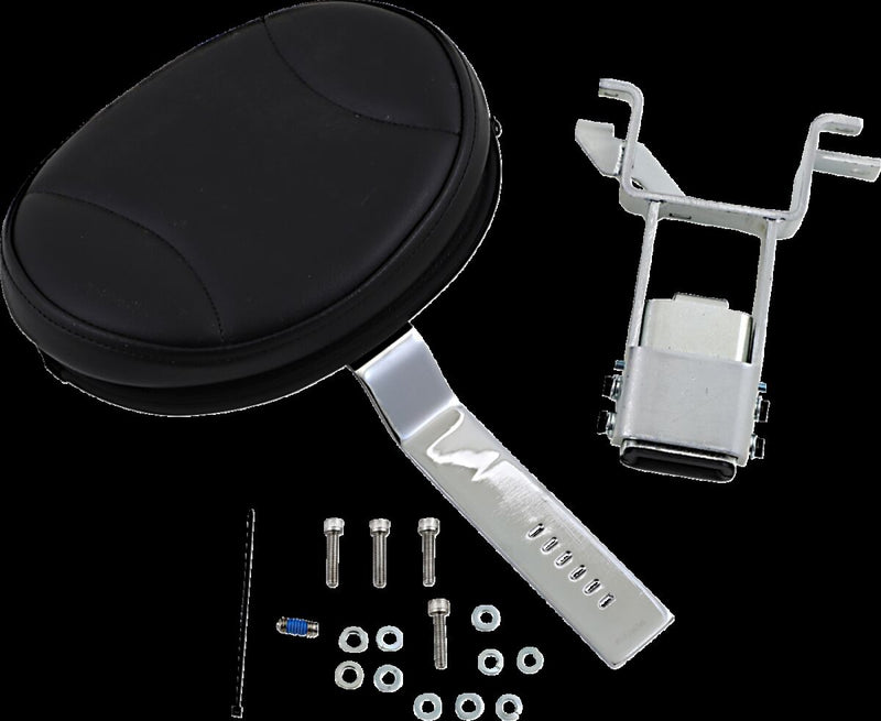 Kuryakyn Plug-N-Go Driver's Backrest Black Chrome Leather #KUR1628