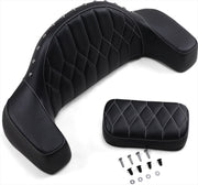 Mustang Seats Black Diamond Stitched Passenger Backrest/Armrest w/White Thread for 2015-2019 Indian Roadmaster Motorcycles